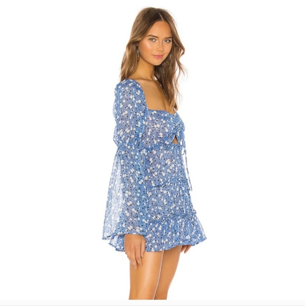 MAJORELLE Ailish Mini Dress in Blue Ditsy Floral